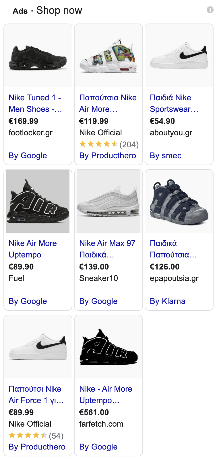 Example of Google Shopping Ad