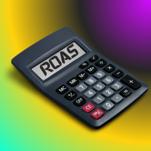 Calculator showing the letters ROAS in the display.
