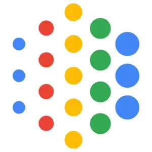 Google AI logo of multi-colored dots that form a hexagon shape